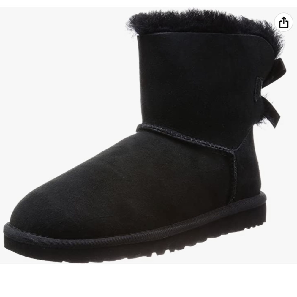 UGG Australia Womens Mini Bailey Bow Boot Black Size 7